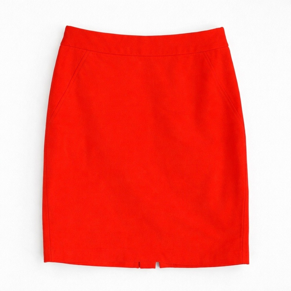 Grace Elements Pencil Skirt Size 4 Orange Cotton‎ Stretch Skirt Office Siren
